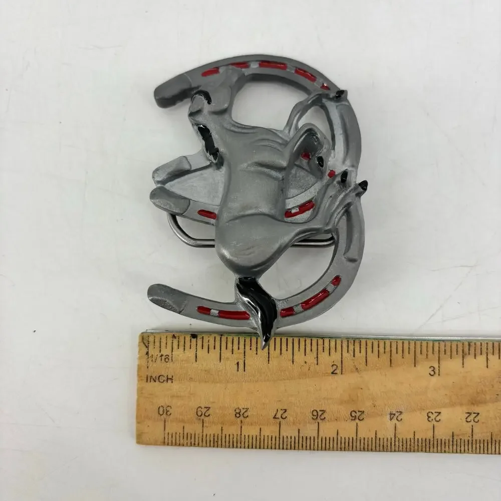 Great American Buckle Co. Horse & Horseshoe Belt Buckle Enamel